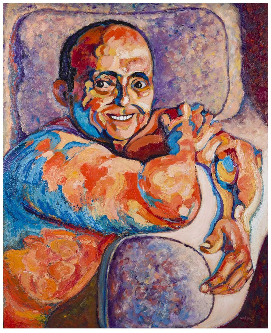 Retrato masculino de estilo expresionista pintado por Rafael Calón